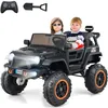 Image de COSTWAY Voiture Electrique - 24V/7 A pour Enfants - 2 Places - Télécommande 24G - Musique Klaxon LED - 3-8 Ans - 50 kg - Noir