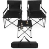 Image de COSTWAY Lot de 2 Chaises de Camping Pliante - Charge180KG- Table dAppoint Porte-gobelets Poches de Rangement - Pique-nique Pêche