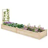 Image de COSTWAY Carré Potager en Bois de Sapin -235x63x102CM- Treillis Base Ouverte Peinture DIY - Vignes Grimpantes Fruits Fleurs Légumes