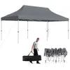 Image de COSTWAY Tonnelle de Jardin Pliante 3x6M-Protection Solaire UPF50+Etanche-Sac de Transport-3 Hauteur Réglable-15 à 20 Personnes-Gris