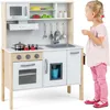 Image de GOPLUS Cuisine Enfants avec Sonore avec Étagères Porte-Épices et Porte-Plats Horloge Dinette Enfatn dImitation pour 3 Ans+