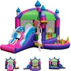 Image de GOPLUS Château Gonflable Perse avec Toboggan pour 2-3 Enfants 3-8 Ans Charge 45KG+45KG-Trampoline/Piscine/Jeux de Lancer