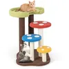 Image de COSTWAY Arbre à Chat en Forme de Champignon - Coussin Supérieur Amovible Griffoir 4 plateformes de saut - Tour de Jeux pour Chat
