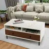 Image de COSTWAY Table Basse en Bois avec 2 Tiroirs et 2 Etagères de Rangement Table dAppoint Multifonctionnel pour Canapé Salon Chambre