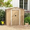 Image de Abri de Jardin 234m² en Acier Galvanisé - GOPLUS - 2 Portes Verrouillables et 4 Fenetres- Toit en Pente - Cabane à Outils Naturel