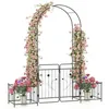 Image de Arche de Jardin Exterieur - RELAX4LIFE - 2 Bacs Jardinière - Porte Verrouillable - 8 Pieds Métalliques Robustes - 202X50X220CM