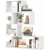 Image de COSTWAY Bibliothèque Ouvert à 5 Niveaux Forme de S Kits Anti-renversement Etagère Rangement Autoportant Décorative Blanc