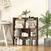 Image de COSTWAY Bibliothèque à 7 Étagères Ouvertes Dispositifs Anti-basculement Étagère de Rangement pour Chambre Bureau Salon Noyer
