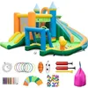Image de GOPLUS Château Gonflable Enfants 3-10 Ans avec Piscine/Toboggans Doubles/Mur descalade/Canon à Eau Charge 90KG sans Souffleur