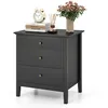 Image de COSTWAY Table de Chevet avec 3 Tiroirs 605 x 455 x 655 cm Table dAppoint pour Chambre à Coucher Salon Bureau Noir