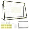 Image de Filet de Rebond de Football Enfants COSTWAY-2 en 1-187 x 60 x 1225cm-5 Angles Réglable-Cadre en Métal-Entraînement de