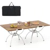 Image de COSTWAY Lot de 2 Tables Pliantes de Jardin Cadre en Aluminium Table de Camping Extensible Sac de Transport Pique-nique Pêche BBQ