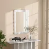 Image de COSTWAY Miroir Mural 106 x 715 CM Bois de Caoutchouc Miroir de Vanité pour Salon Salle de Bain Chambre Hall dEntrée Blanc