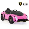 Image de Voiture Enfants Licence Lamborghini COSTWAY 4 Roues Motrices&Télécommande&Lumières 3 Vitesses 1145 x 64 x 455 CM Rose