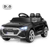 Image de Voiture Électrique pour Enfants COSTWAY Licence Audi Télécommande&Lumières&Musique 3 Vitesses Démarrage Progressif98x49x43CM Noir