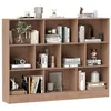 Image de Bibliothèque de Rangement à 3 Niveaux COSTWAY-140 x 24 x 104 CM-10 Cubes Ouverts-Kit Anti-Basculement-Capacité Max 170 KG-Naturel