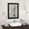 Image de COSTWAY Miroir Mural 80 x 60 CM avec Cadre en Bois Suspension Verticale & Horizontale pour Salon Salle de Bain Chambre Entrée