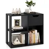 Image de GIANTEX Bibliothèque en Bois à 3 Cubes Meuble de Rangement à 2 Niveaux avec Tiroir 60 x 30 x 53 cm Noir