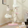 Image de COSTWAY Arbre à Chat Multi-niveaux H 123 cm Tour à Chat avec 2 Perchoirs 2 Plateformes Balles Suspendues Griffoir en Sisal