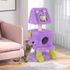 Image de COSTWAY Arbre à Chat à 3 Niveaux Thème des Monstres Tour à Chat Originale avec 2 Condos Griffoir en Sisal Jouets Suspendus