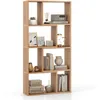 Image de COSTWAY Bibliothèque Géométrique à 4 Niveaux H120 cm Etagères Ouvertes de Rangement à 8 Cases pour Salon Chambre Bureau Naturel