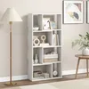 Image de COSTWAY Bibliothèque Géométrique à 4 Niveaux H 120 cm Etagères Ouvertes de Rangement à 8 Cases pour Salon Chambre Bureau Blanc