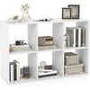 Image de COSTWAY Bibliothèque Ouverte à 6 Cubes sur 2 Niveaux Kit Anti-basculement pour Bureau Chambre Salon 1035 x 33 x 70 cm Blanc