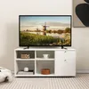 Image de COSTWAY Meuble TV pour 49 avec 2 Tiroirs 4 Compartiements Meuble de Rangement pour Salon Chambre 108 x 39 x 50 cm