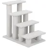 Image de COSTWAY Arbre à Chat 60 CM en Cachemire Escalier pour Animaux Marches Grimpeur pour Chat à 4 Niveaux Charge 45 kg Blanc