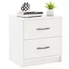 Image de COSTWAY Table de Chevet avec 2 Tiroirs Table de nuit Moderne pour Salon Bureau Chambre 385 x 28 x 39 cm Blanc