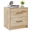 Image de COSTWAY Table de Chevet avec 2 Tiroirs Table de nuit Moderne pour Salon Bureau Chambre 385 x 28 x 39 cm Naturel