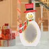 Image de GOPLUS Décoration de Bonhomme de Neige pour Noël avec 2 Lumières Tunnel Infinies Ornement de Noël Debout Intérieur/Extérieur