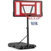 Image de GYMAX Panier Basket-Ball Extérieur pour Enfants Hauteur Réglable 115-135 cm Mobile avec Roues pour Intérieur Piscine Stade