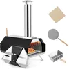 Image de GYMAX Four à Pizza dExtérieur Pieds Pliables Thermomètre Intégré Granulés en Inoxydable pour Camping Pique-Nique Fête Noir