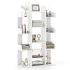 Image de COSTWAY Bibliothèque en Arbre 141 CM 13 Étagères Ouvertes pour Livres et Décorations Dispositifs Anti-renversement Blanc