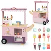 Image de COSTWAY Chariot à Glaces Enfant Marchande Desserts 15 Accessoires Caisse avec Écran et Scanner Distributeur Automatique Rose