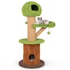 Image de Arbre à Chat Multi-niveaux 148 cm COSTWAY Forme Champignon Adorable Condo Balle en Peluche Poteaux en Sisal Coussins Amovibles