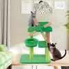 Image de Arbre à Chat Multi-niveaux 60 cm COSTWAY Moulin à Vent Poteau à Gratter Plateforme Ronde Perchoir avec Baffles Anti-chute
