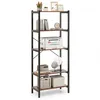 Image de Meuble Étagère à 5 Niveaux 161 CM COSTWAY Cadre en Métal Kits Anti-Basculement Organisateur Rangement pour Salon Chambre Bureau