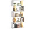 Image de COSTWAY Bibliothèque Géométrique 157 cm à 5 Niveaux Cadre en Métal Etagère de Rangement Autoportante Kits Anti-basculement