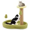 Image de Arbre à Chat 42cm COSTWAY Lit pour Chat sur le Thème de lavocat Perchoir Jouet à Ressort Poteaux à Gratter Base Antidérapante