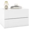 Image de COSTWAY Table de Chevet Suspendue avec 2 Tiroirs Table de Nuit Flottante Moderne pour Chambre Salon Bureau Blanc