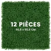 Image de COSTWAY Haie Artificielle 505 x 505 cm 12 Panneaux de Feuillage Muraux en Gazon Intérieure et Extérieure pour Jardin Cour Balcon