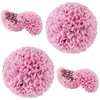 Image de COSTWAY 2 Boules de Buis Artificielles de 28 cm avec des Fleurs à Suspendre ou Poser Décoratives pour Intérieur Extérieur Rose
