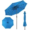 Image de Parasol de Jardin Déporté Inclinable COSTWAY - 24 Lumières LED - Dia.3x25M - Structure en Métal Robuste - Anti-UV - Bleu