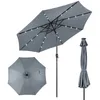 Image de Parasol de Jardin Déporté Inclinable COSTWAY - 24 Lumières LED - Dia.3x25M - Structure en Métal Robuste - Anti-UV - Gris