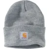 Image de Bonnet - CARHARTT - WATCH HAT - Gris clair - Double épaisseur - Manchette repliable