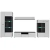 Image de Grand ENSEMBLE MEUBLE TV LED CAPONE NOIR MAT et BLANC LAQUE 310 CM