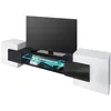 Image de MEUBLE TV PABLO 230 cm avec LED Noir Mat et Blanc Laqué