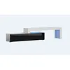 Image de Meuble TV Flex Blanc M et Noir laqué - LED Inclus - EXTENSIBLE - ANGLE